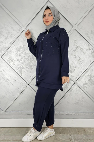 KADIN TAŞ DETAYLI TESETTÜR TAKIM - Resim 4