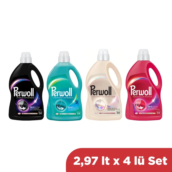 Perwoll 2,97 lt Sıvı Deterjan Color-Black-Açık Renkliler-Sportif Giysiler 4 lü Karma Paket ürün görseli 1