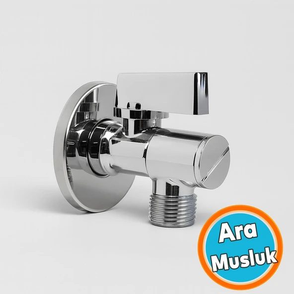 Ara Musluk 3/8 Filtreli Pirinç Krom Musluk Çamaşır Bulaşık Banyo Klozet Mutfak Ara Musluğu ürün görseli