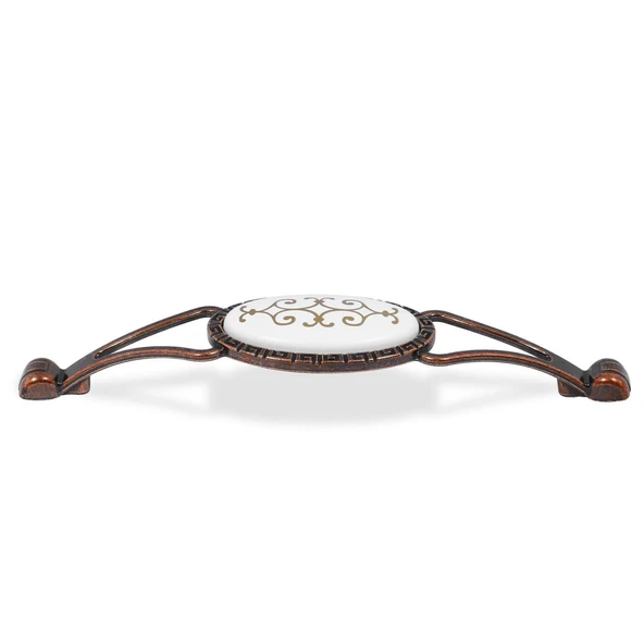 Mobilya Mutfak Çekmece Dolap Kulpu Kulbu Kulpları (128 mm-12.8 cm) Eskitme Antik Bakır Metal - Resim 4