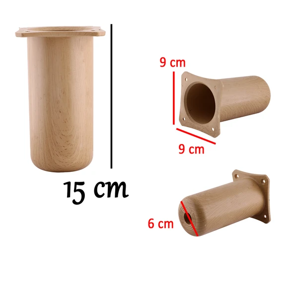 Mobilya Kanepe Koltuk Yatak Baza Yükseltici Yükseltme Ayağı Ayakları Plastik  Kayın Beji 15 cm - Resim 3