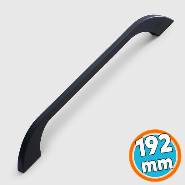 Mobilya Mutfak Dolabı Çekmece Dolap Kulpları Kapak Kulpu Kulbu Siyah Renk 192 mm Metal ürün görseli