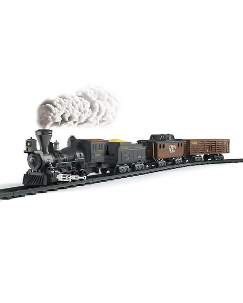 Vardem Işıklı ve Sesli Klasik Buharlı Tren Seti 30 Parça 1613A - Resim 3