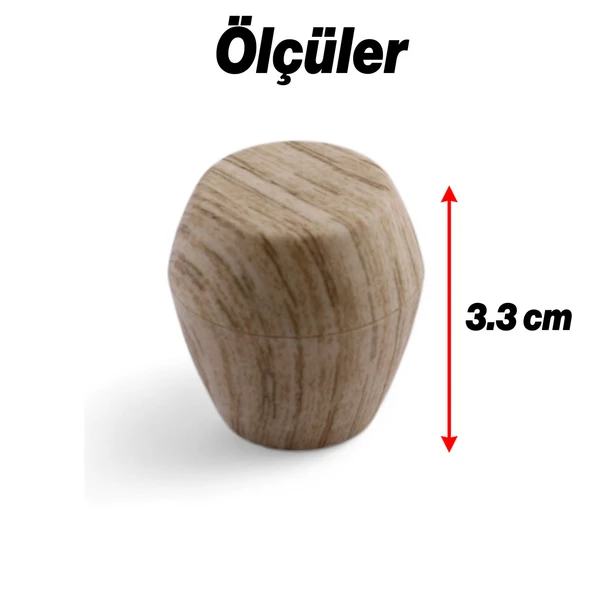 Mobilya Mutfak Dolap Dolabı Çekmece Kulpu Kulbu Plastik Tek Vidalı Kulp Düğme Açık Ceviz Renk - 3