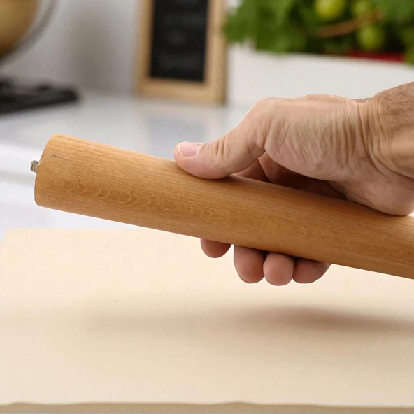 Sehpa Ayak Seti Boyalı Doğal Ahşap Bohem Silindir Mobilya Ayakları Sehpa Masa Kahverengi 3’lü 45 cm - Resim 8