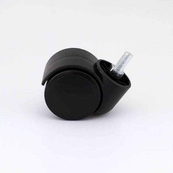 4 Adet Dönerli Koltuk Tekeri M8 Civatalı Siyah Renk Dayanıklı Plastik Mobilya Sandalye Ofis Tekerlek - Resim 7