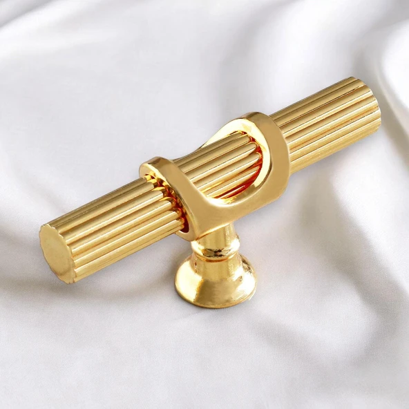 Metal Düğme Tek Vidalı Çekmece Mutfak Mobilya Dolabı Dolap Kulpu Kulbu Kulpları Gold Altın - Resim 5