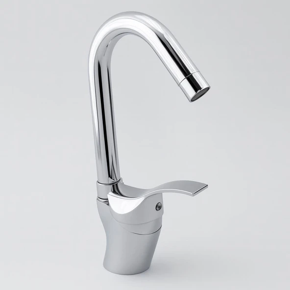 Kuğu Batarya Duş Bulaşık Musluğu Lavabo Banyo Mutfak Bataryası Mermer Üstü Çift Su Giriş Evye Kısa ürün görseli