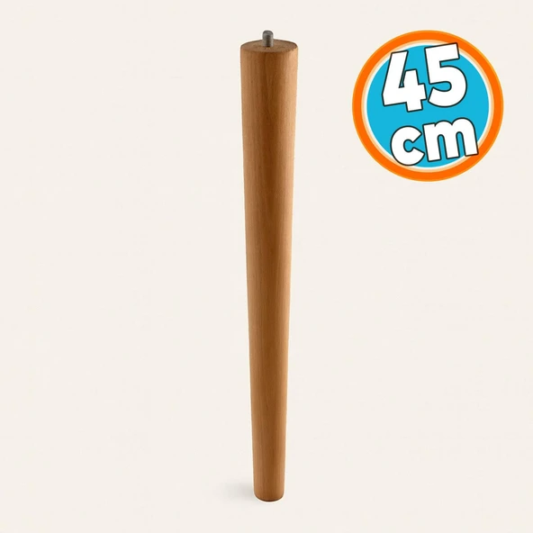 Kahverengi Boyalı Sehpa ve Masa İçin Bohem Tarz Ahşap Mobilya Ayağı Aksesuar Ayakları Silindir 45 cm ürün görseli