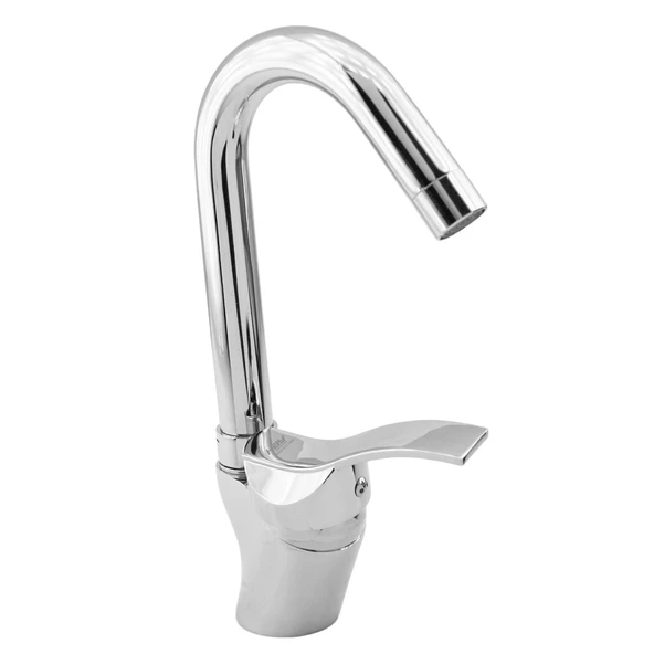 Kuğu Batarya Duş Bulaşık Musluğu Lavabo Banyo Mutfak Bataryası Mermer Üstü Çift Su Giriş Evye Kısa - Resim 4