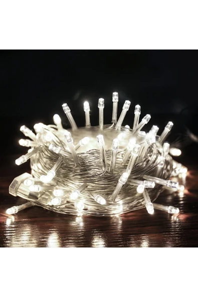 100 Ledli Fişli, Dekor Lambası 10m Beyaz Yılbaşı Ağacı Işığı 10m ürün görseli 1