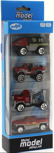 4'Lü Die Cast İtfaiye Seti - Resim 4