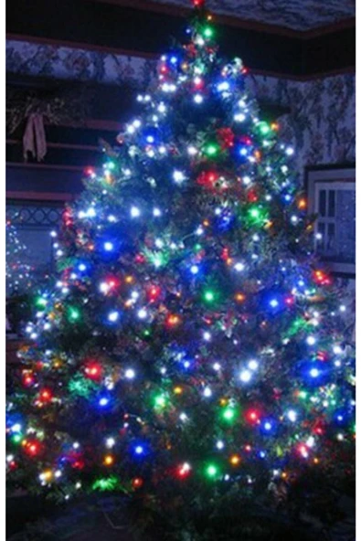 Fişli Led Rengarenk Yılbaşı Çam Ağacı Işığı 10 m led - Resim 2