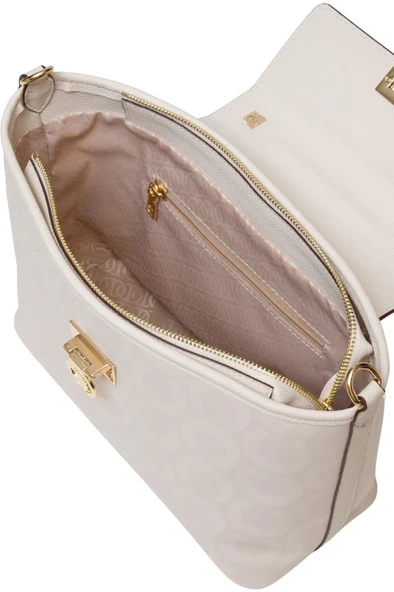 U.S. Polo Assn. Çapraz Askılı Kadın Çanta Ekru Us25156 - Resim 5