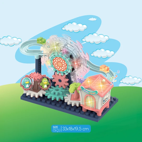 Ogi Mogi Toys Işıklı ve Sesli Dönme Dolaplı Penguenli Lunapark Oyun Seti - Resim 2