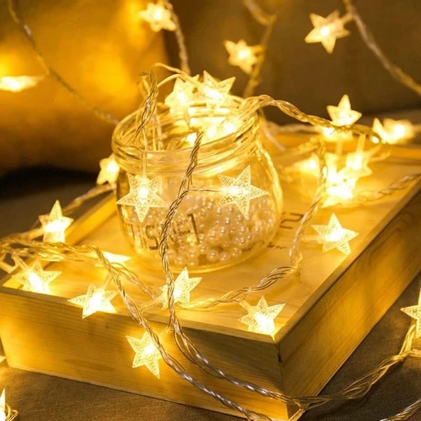 Northcity 20 Adet Mini Yıldız Led 5 Metre Günışığı Rengi Dekoratif Led