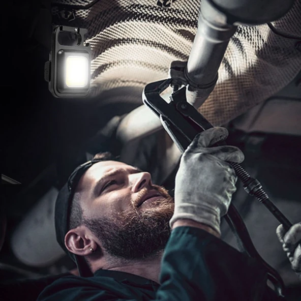 Northcity Anahtarlıklı AçacaklıGüçlü Mıknatıslı 3 Farklı Led Modlu Mini Boy Asıbilen Led Kamp AydıntmasıEl Feneri - 3