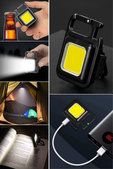 Northcity Anahtarlıklı AçacaklıGüçlü Mıknatıslı 3 Farklı Led Modlu Mini Boy Asıbilen Led Kamp AydıntmasıEl Feneri - 6