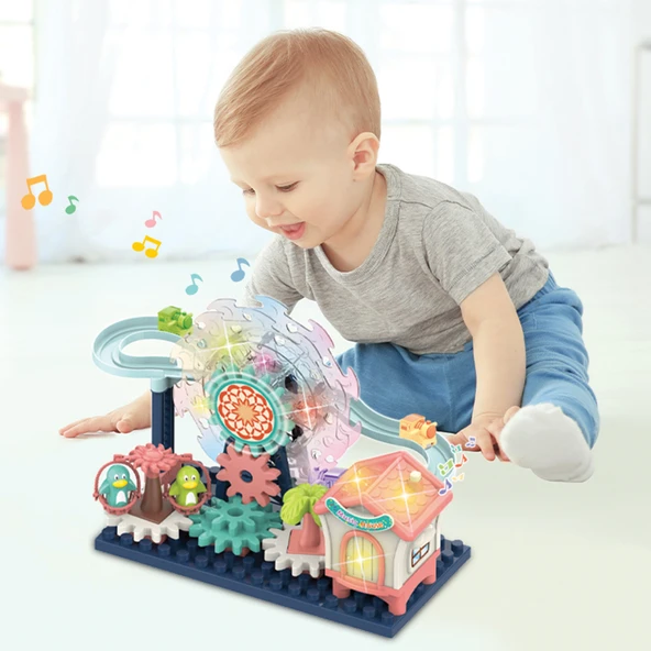 Ogi Mogi Toys Işıklı ve Sesli Dönme Dolaplı Penguenli Lunapark Oyun Seti - Resim 5