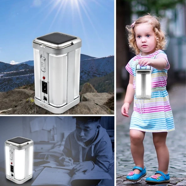 Northcity Güneş Enerjili Şarjlı Işık 1200mAh Yeniden Şarj Edilebilir Batarya YG7977S - 2