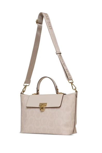 U.S. Polo Assn. Çapraz Askılı Kadın Çanta Ekru Us25156 - Resim 3