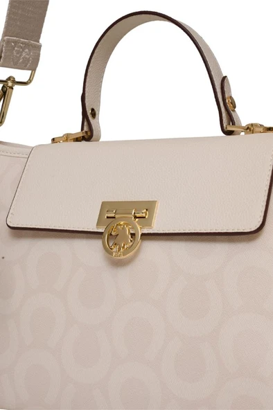 U.S. Polo Assn. Çapraz Askılı Kadın Çanta Ekru Us25156 - Resim 2