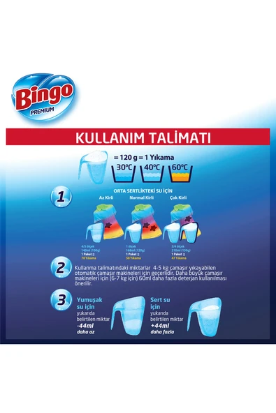 Bingo Premium Toz Çamaşır Deterjanı 7 Kg Renkli - Resim 7