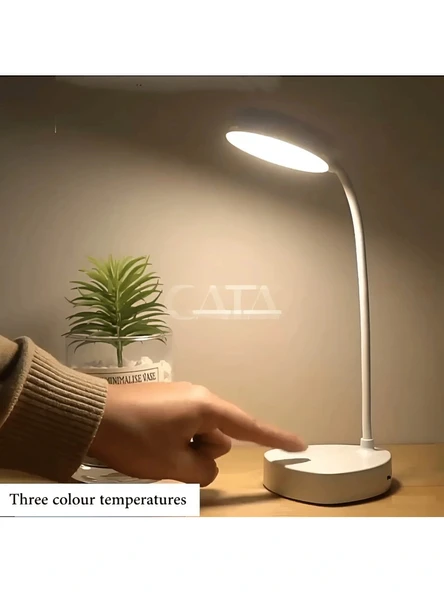CATA Şarjlı Ledli BERLİN Masa Lambası BEYAZ 3 Renk Işık Abajur (Beyaz 6500k / Kırık Beyaz 4000k / Günışığı (Sarı)3200k) - 5