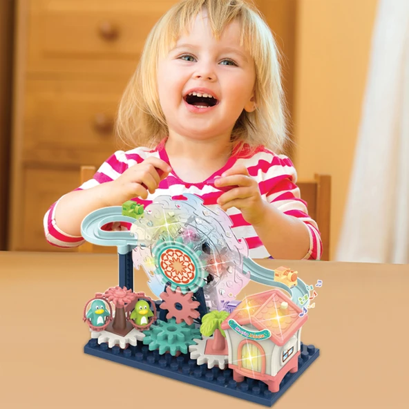 Ogi Mogi Toys Işıklı ve Sesli Dönme Dolaplı Penguenli Lunapark Oyun Seti - Resim 6