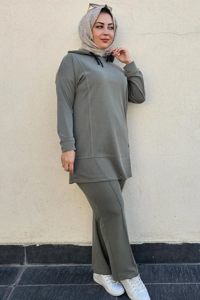 KADIN KAPÜŞONLU ARMA DETAYLI TESETTÜR TAKIM ürün görseli
