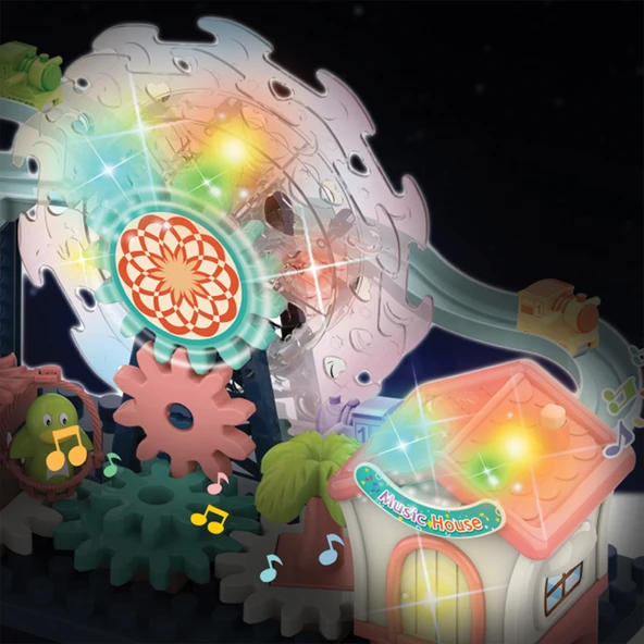 Ogi Mogi Toys Işıklı ve Sesli Dönme Dolaplı Penguenli Lunapark Oyun Seti - Resim 4