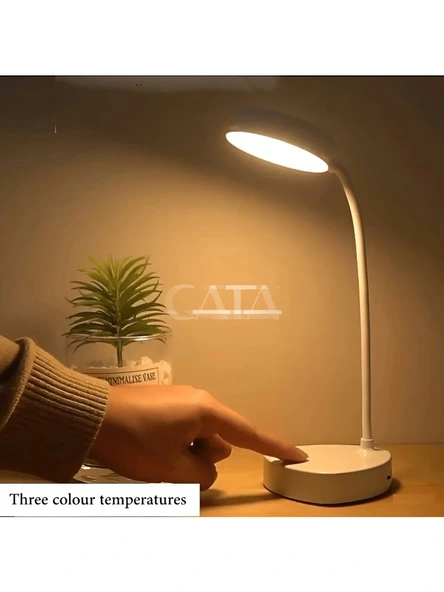 CATA Şarjlı Ledli BERLİN Masa Lambası BEYAZ 3 Renk Işık Abajur (Beyaz 6500k / Kırık Beyaz 4000k / Günışığı (Sarı)3200k) - 4
