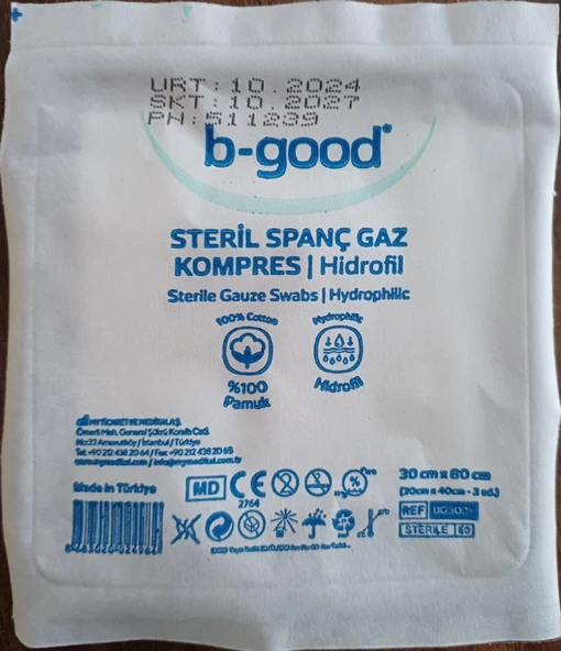 B-Good Steril Spanç Gaz Kompres 30x80 cm 2 Adet ürün görseli 1