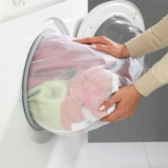 Northcity Büyük Boy File Çamaşır Torbası 80x100 cm Hassas Yıkama Filesi Yorgan Perde Nevresim Yıkama Torbası - Resim 4