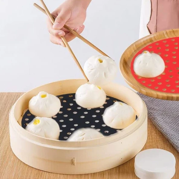 Northcity Siyah Isıya Dayanıklı Yıkanıbilir Silikon Fırın Ve Airfryer Yuvark Model Pişirme Matı 23 Cm - Resim 2