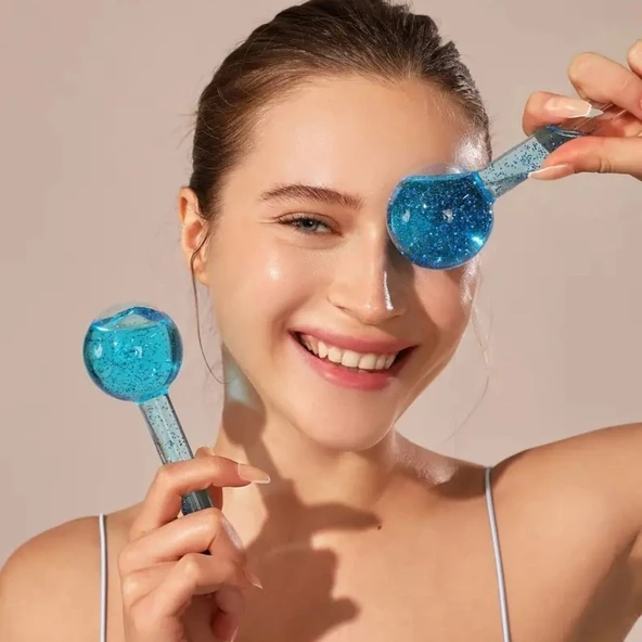 Northcity Buz Küre Yüz ve Göz Soğuk Masaj ve Terapi Topu Leke Önleyici Cilt Bakımı Göz Altı Terapi Toprı - 5