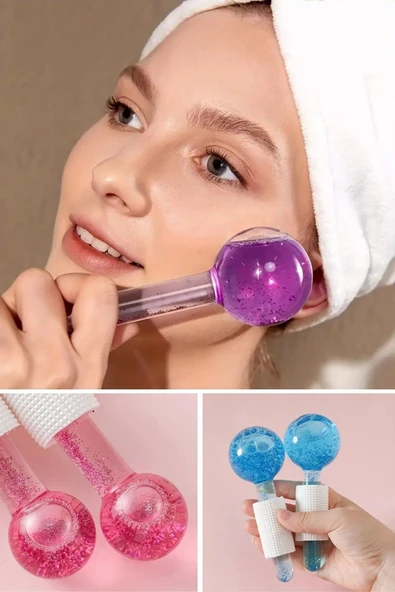 Northcity Buz Küre Yüz ve Göz Soğuk Masaj ve Terapi Topu Leke Önleyici Cilt Bakımı Göz Altı Terapi Toprı - 6