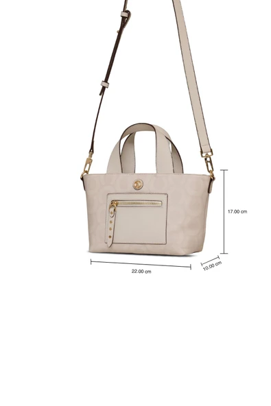 U.S. Polo Assn. Çapraz Askılı Kadın Çanta Ekru Us25150 - Resim 4