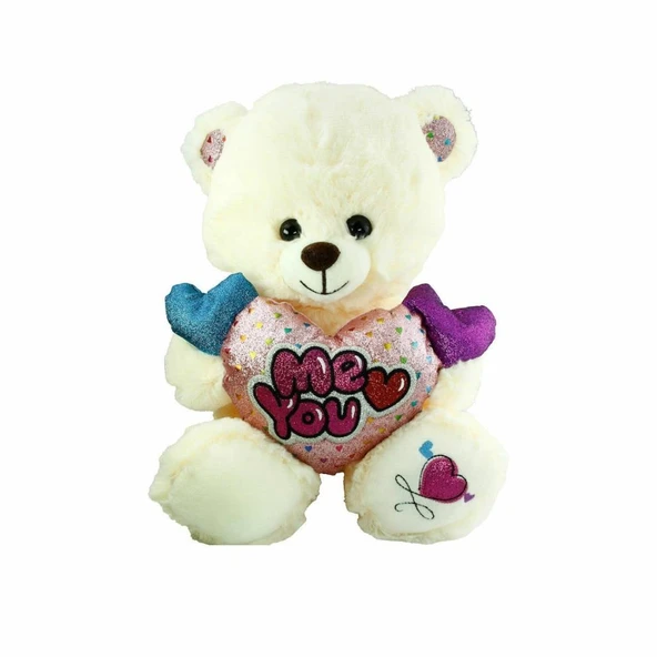PJH2322 Peluş Kalpli Ayı 30 cm - 3