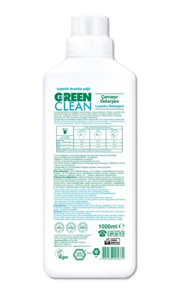 Bitkisel Çamaşır Deterjanı 1000 ml (20 Yıkama) - Resim 2