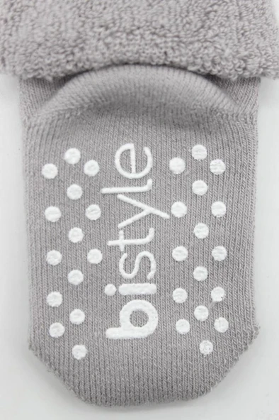 NessiWorld Çemberli Kaymaz Havlu Soket Çorap 2'Li BS10503 İndigo Gri - 5