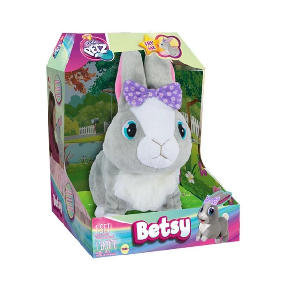 9586 Sesli ve Hareketli Peluş Tavşan Betsy -NessiWorldman ürün görseli