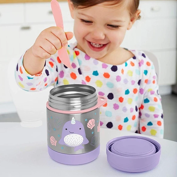 Skip Hop Zoo Paslanmaz Çelik Termos 325 ml Narwhal - Resim 3