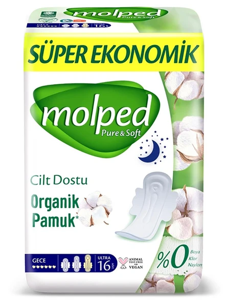 Molped Pure&Soft Gece Ped Süper Eko 16 Adet