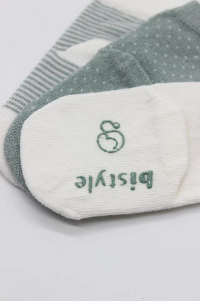 NessiWorld Puanlı Kaymaz Penye Soket Çorap 3'Lü BS10108 Nil - Resim 3