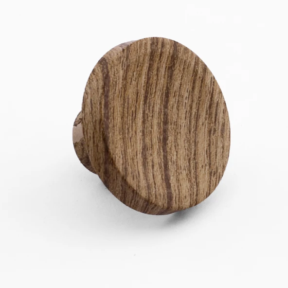 Tek Vidalı Bohem İç Bükey Plastik Düğme Kulp Kubik Kayın Bej Renk Mobilya Dolap Çekmece Kulpu Kulbu - Resim 6