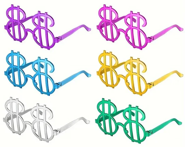 Dolar Şekilli Metalize Parti Gözlüğü 6 Adet ürün görseli