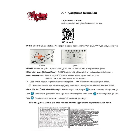 DSX-41 Kumandalı 2.4G Şarjlı Kameralı Katlanabilir Drone -Vardem Oyuncak - 5
