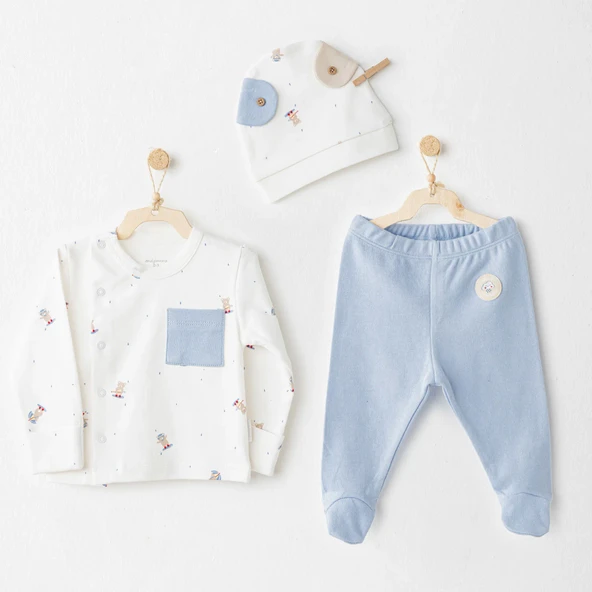 NessiWorld AC26073 Hat Set Rainbow 3'lü Zıbın Takım Blue ürün görseli