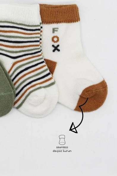 NessiWorld 3'Lü Penye Soket Çorap BS10109 Nil - Resim 3